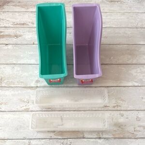 Set of Colorful Plastic Storage Bins Desk Office Home Bookshelf 4 Count